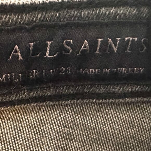 ALLSAINTS GRACE BLACK DENIM FRAYED JEANS SIZE 28 - Picture 4 of 4